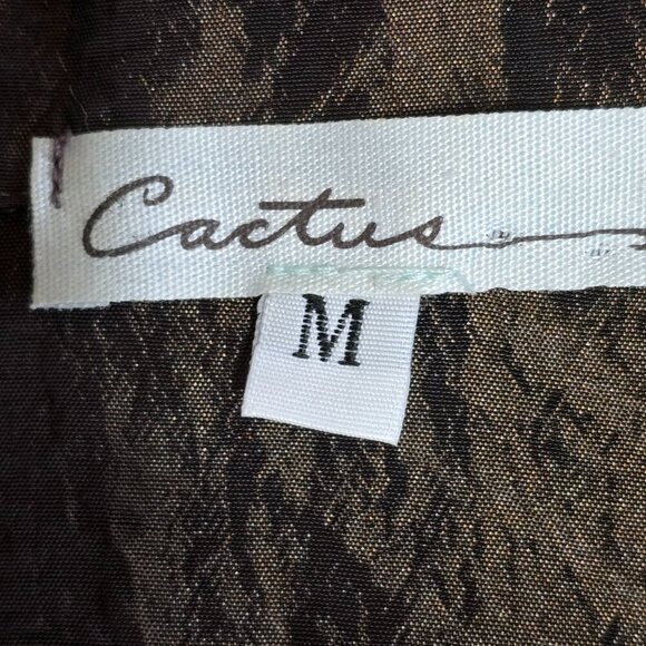 WOMENS BRONZE WINDBREAKER BY CACTUS, CRINKLED27, RHINESTONE ZIPPER SIZE MED EUC - Picture 6 of 7